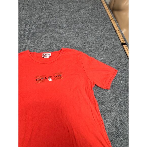 VTG Y2K Chase Authentics Dale Earnhardt Jr Red Shirt Womens L Gold Metallic - Picture 13 of 16